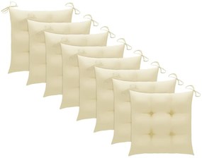 Cadeiras de jardim dobráveis 8 pcs c/ almofadões acácia maciça
