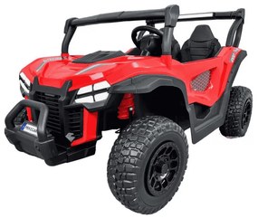Buggy elétrico para crianças 2 lugares 1000R 4x4 24V, Rodas de borracha, Banco em pele sintética Vermelho