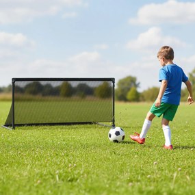 Baliza de futebol infantil 120 x 57 x 60 cm portátil com estrutura metálica dobrável, estacas para fixação no solo, montagem simples, para maiores de