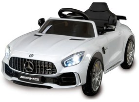 Carro elétrico infantil Bateria 12V Mercedes-Benz AMG GT R Controlo remoto 2,4GHz Branco