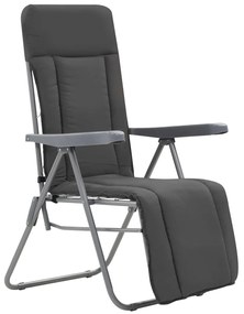 Cadeiras de jardim dobráveis com almofadões 2 pcs cinzento
