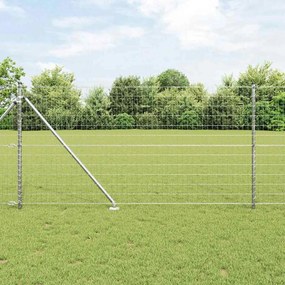 vidaXL Cerca Euro com 13 Postes Espigados 1 x 25 m em Aço Galvanizado