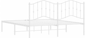 Estrutura de cama com cabeceira 160x200 cm metal branco