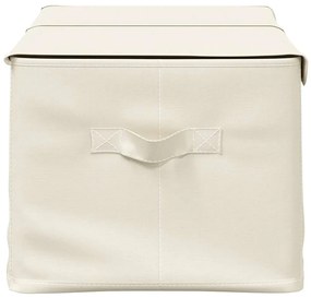 Caixas de arrumação 2 pcs 50x30x25 cm tecido creme