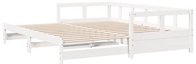Sofá-cama sem colchão 90x200 cm madeira de pinho maciça branco