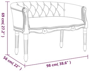 Banco 98x56x69 cm veludo cinzento-escuro