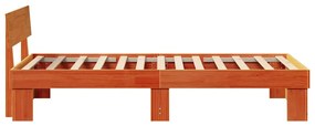 Estrutura da Cama com cabeceira Castanho-mel 80 x 200 cm