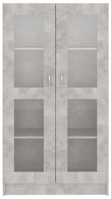 Armário vitrine derivados de madeira cinzento cimento