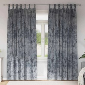 vidaXL Cortinas de Veludo 2 peças com Ilhós Cinza Prata 225x140 cm