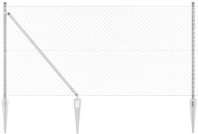 vidaXL Poste de Cerca Prateado 10 x 1,4 m (malha 40 x 40 mm) Aço