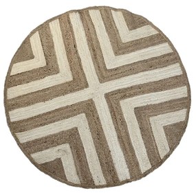 Tapete Dkd Home Decor Scandi Branco Marrom Claro Jute (200 X 200 X 1 cm)