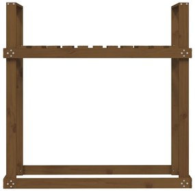 Suporte para lenha 110x35x108,5 cm pinho maciço castanho mel