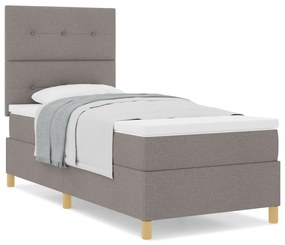 Cama Box Spring com Colchão Taupe 90x200 cm Tecido