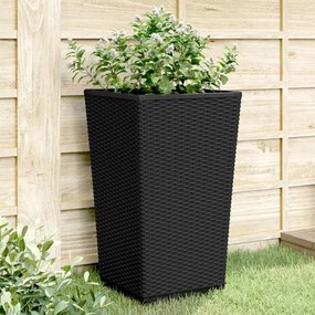 vidaXL Vasos/floreiras 2 pcs 32,5x32,5x57 cm PP preto