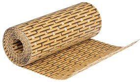 Telas de varanda 5 pcs 255x19 cm vime PE castanho-claro