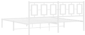 Estrutura de cama com cabeceira 180x200 cm metal branco