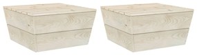 315635 vidaXL Messa de jardim 2 pcs 60x60x30 cm madeira de abeto impregnada