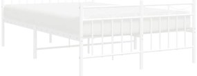 Estrutura de cama com cabeceira e pés 120x200 cm metal branco