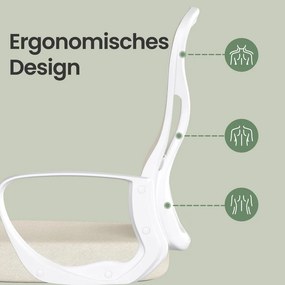 Cadeira de escritório ergonómica de malha, 60 x 60 x (95,5-105,5) cm com função de balanço bege-branco