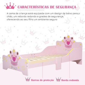 Cama de Criança +3 anos 143x73x60 cm Cama de Criança em Madeira com Es