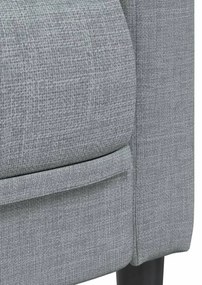 3 pcs conjunto de sofás tecido cinzento-claro