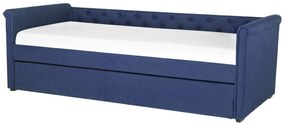 Cama dupla em tecido azul marinho 90 x 200 cm LIBOURNE Beliani