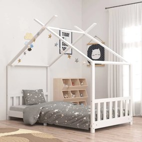 283369 vidaXL Estrutura de cama para crianças 90x200 cm pinho maciço branco