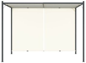 Pérgola com toldo ajustável 3 x 3 m aço branco nata