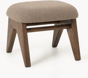 Banco em madeira de freixo com estofos em bouclé Shenay