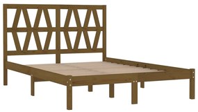 Estrutura de cama 200x200 cm pinho maciço castanho mel