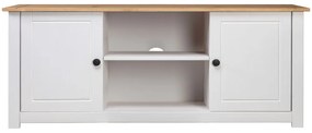 Móvel de TV 120x40x50 cm madeira de pinho maciça Panama branco