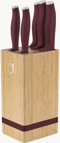 Conjunto de bloco para facas em bambu Leonardo, conjunto de 6