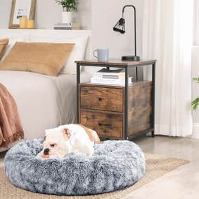 Cama para cães Ø 80 cm almofadada e macia Cinzento