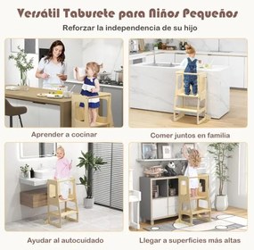 Estante infantil de 5 cubículos com 2 recipientes de tecido Estante de arrumação com compartimentos abertos para quarto de bebé Branco