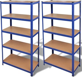 Estante de armazenamento em azul 2 peças