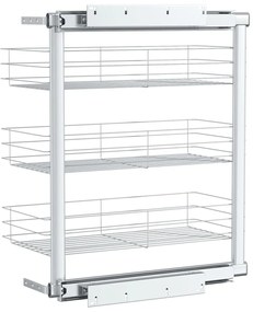 Unidade cestos arame para cozinha 3 pcs 47x25x56 cm prateado