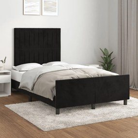 Estrutura de cama sem colchão 120x200 cm veludo preto