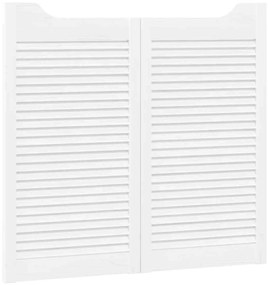 Portas de batente design de persiana 2-Par 90x80 cm branco
