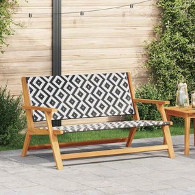 vidaXL Banco de Jardim Preto e Branco 122x76x73.5 cm Madeira de Acácia Maciça