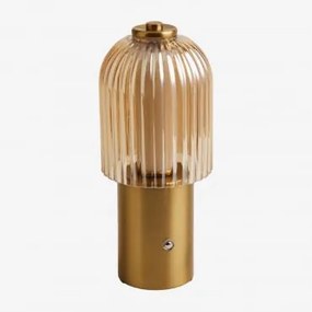 Lâmpada De Mesa Led Sem Fios Em Ferro E Vidro Neristan Dourado - Sklum