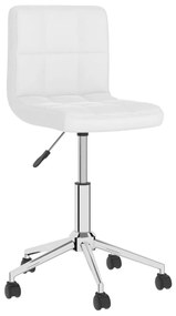 vidaXL Cadeira de jantar giratória couro artificial branco