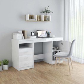 Secretária Hommy de 140cm - Branco Brilhante - Design Moderno