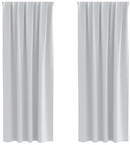 Cortinas com cortinas 2 pcs Cinza Claro 225 x 140 cm Poliéster