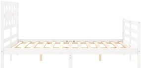 Estrutura de cama com cabeceira 160x200 cm madeira maciça