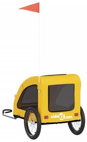 Reboque bicicleta p/ animais tecido oxford/ferro amarelo