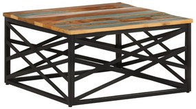Mesa de centro 68x68x35 cm madeira recuperada maciça