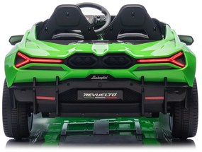 Carro elétrico para Crianças 2 Lugares Lamborghini Revuelto XL STRONG 24V, Rodas AR bombeado, Assento Couro ecológico Verde