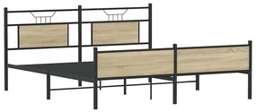 Estrutura de cama sem colchão 183x213cm metal carvalho sonoma