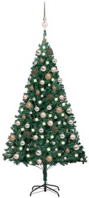 vidaXL Árvore Natal artificial pré-iluminada c/ bolas 150 cm PVC verde