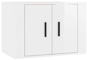 Móveis de TV de parede 2 pcs 57x34,5x40 cm branco brilhante